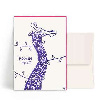Letterpress Gestalten Karte Giraffenfest