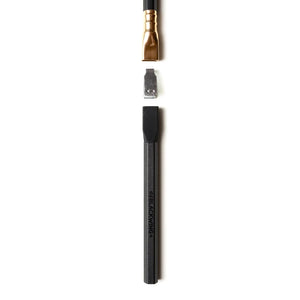 Verlängerung aus schwarzem Aluminium, matt gebürstet,zum Aufstecken auf einen Blackwing Bleistift