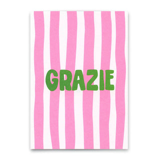 karte in knallfarben mit schriftzug grazie