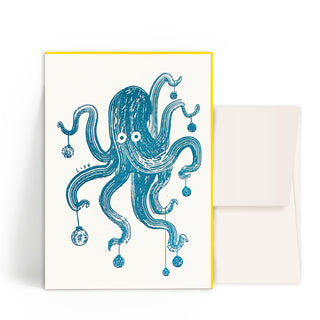 Letterpress Gestalten Karte Oktopus