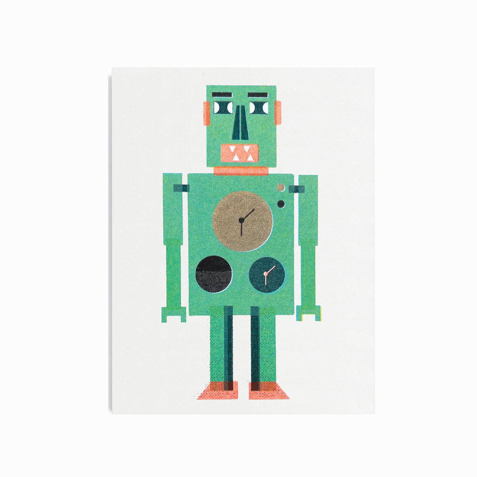 Scout Editions Klappkarte Karte Grußkarte FSC-Papier Sojatinte nachhaltig Roboter Robot