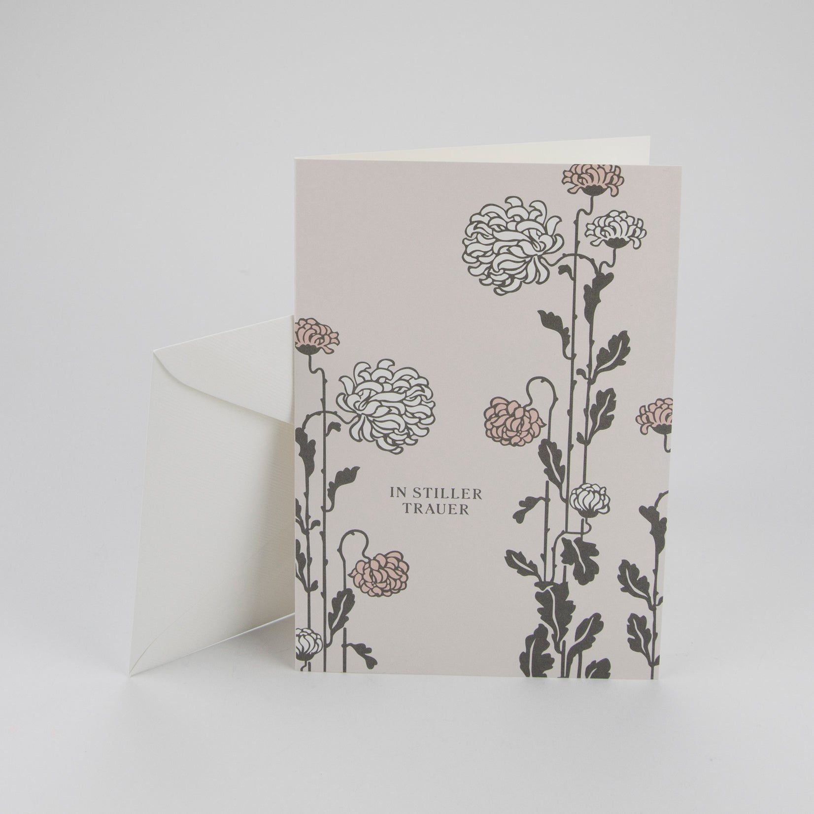 Haferkorn & Sauerbrey Trauerkarte Kondolenzkarte Karte Beileid Beileidskarte Trauer Chrysanthemen modern