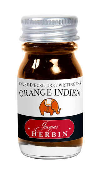 Kleines Tintenglas im Reiseformat indisch orange
