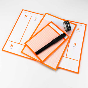 FOX & POET Schreibblock neon kariert DIN A6