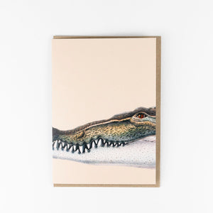 30x40 Klappkarte Grußkarte Karte Recyclingpapier Krokodil Croco