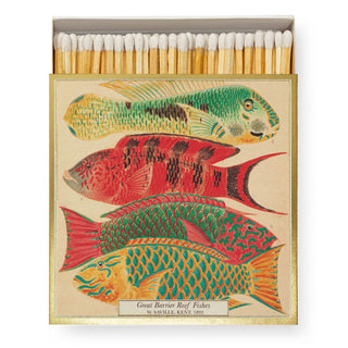 bunte Fische vom Great Barrier Reef, eine Illustration im Letterpress Druck