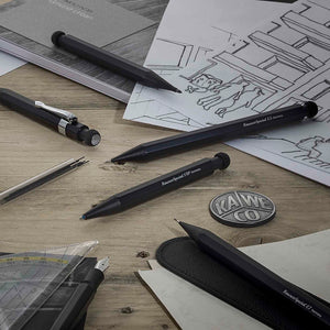 Kaweco SPECIAL Kugelschreiber schwarz Aluminium Kulli Stift Schreibstift mit Mine Kugelschreibermine mit Zeichnungen