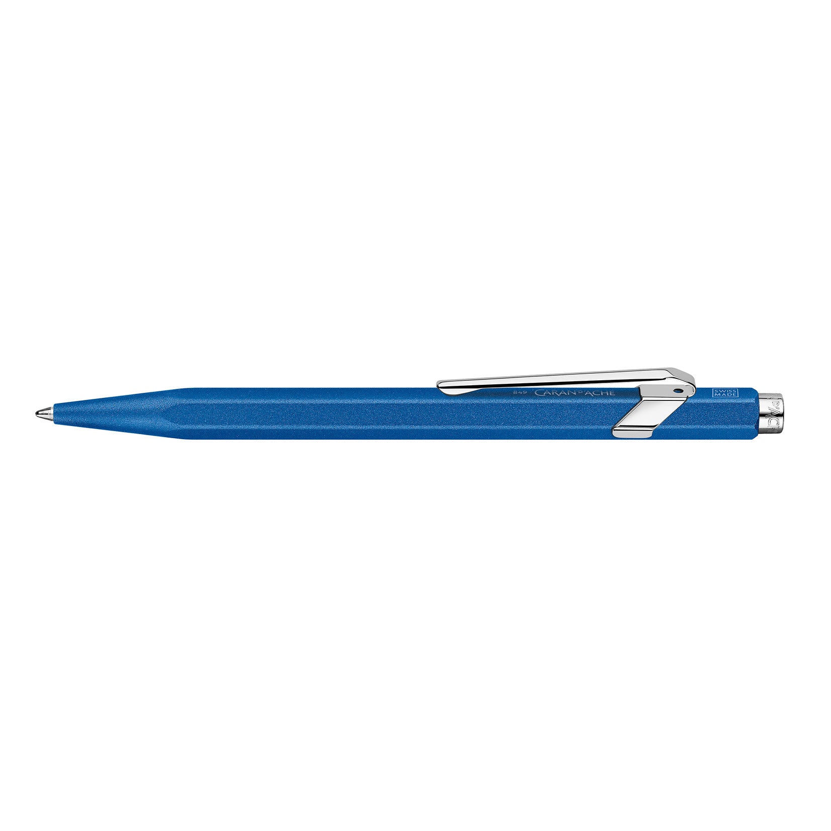 Caran D‘Ache Kugelschreiber 849 COLORMAT-X Orange – Mit Etui, Blau Schreibend