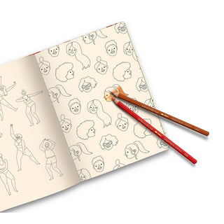 Innen gibt es auf zwei Doppelseiten Zeichnungen zum Ausmalen.