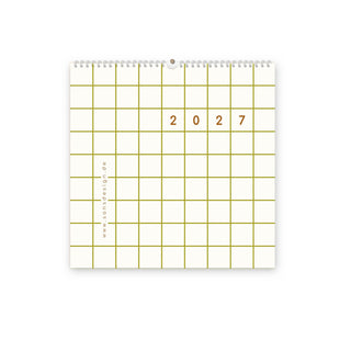 Wandkalender mit Druck in Olivgrün und Rotbraun