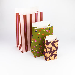 Geschenkpapier Tüten Blockbodenbeutel für Geburtstag, Hochzeit, Baby Shower 