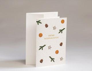 Gmund Klappkarte Frohe Weihnachten auf Bierpapier