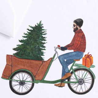 Gmund Klappkarte Lastenrad mit Weihnachtsbaum