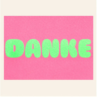 Karte Danke in Pink und Hellgruen