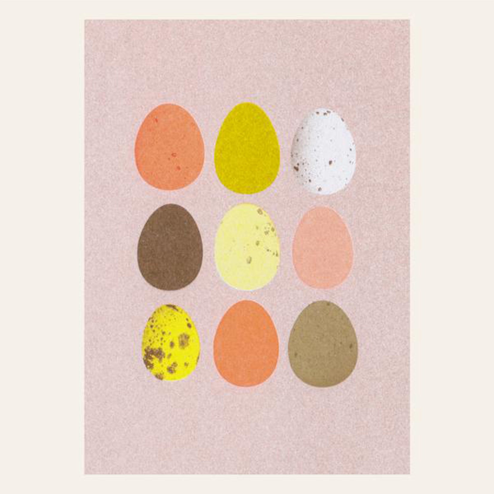 Herr & Frau Rio Karte Postkarte Risographie Riso Druck Neon Eier Ostern Hühnerei Ostergruß