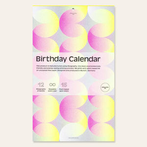 Herr & Frau Rio Geburtstagskalender Ewiger Kalender Geburtstagsplaner Birthday Calendar Riso Risographie
