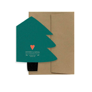 gestanzte Karte in Form eines Tannenbaums