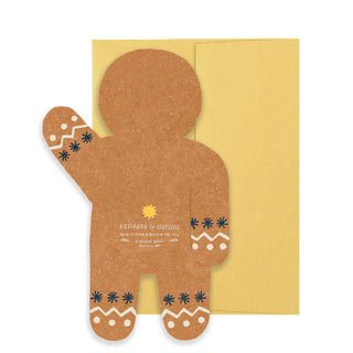 gestanzter Lebkuchenmann als Karte auf Naturpapier