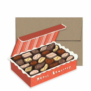 Liebe, Lovecard, Valentinstag, Schokokarte, Dankeskarte, Merci, Mercibeaucoup, Pralinenschachtel