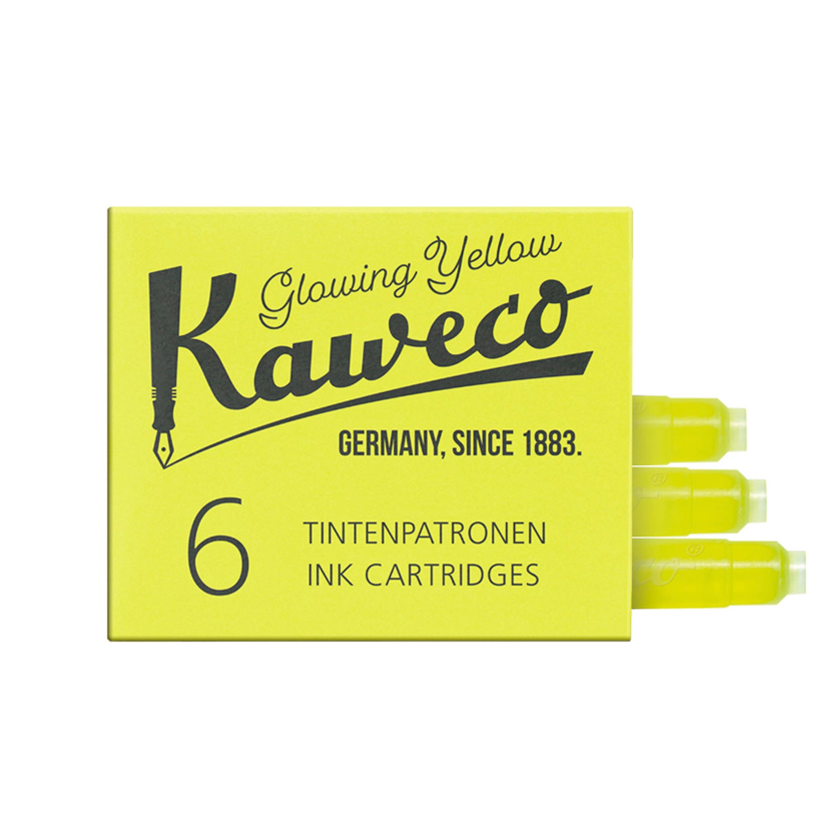 Kaweco Füllerpatronen für Füllhalter Füller Tintenpatronen Tinte glowing yellow Textmarker neongelb gelb