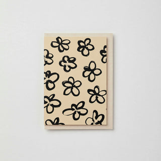 Karte mit handgemalten Bluemchen