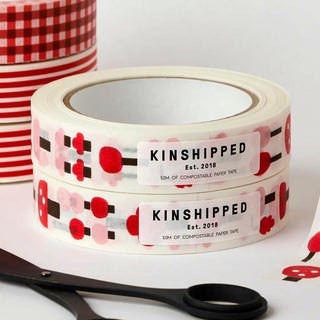 Papierklebeband mit pinkfarbenen Bäumen bedruckt