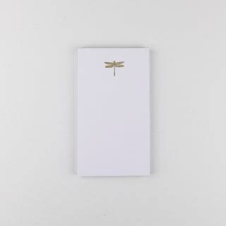 Kleiner Block mit goldfarben gedruckter Libelle