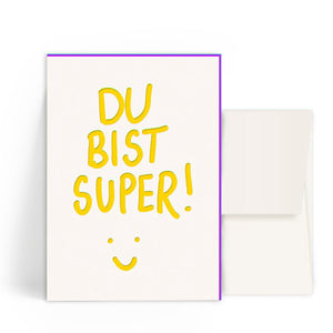 Werkstatt Höflich Letterpress Gestalten Postkarte Karte Du bist super