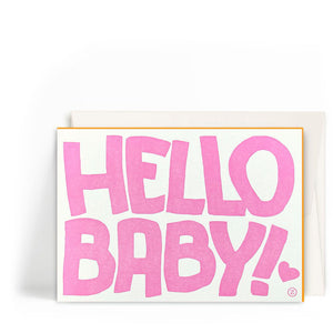 Werkstatt Höflich Letterpress Gestalten Postkarte Hello Baby Geburt Glückwunsch Karte