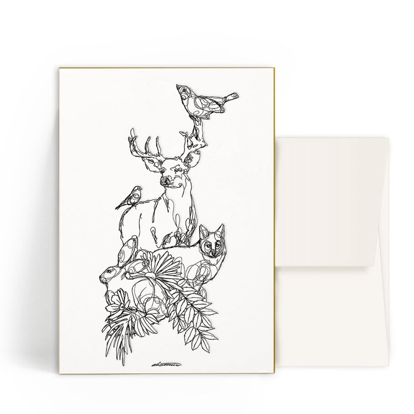 Werkstatt Höflich Letterpress Gestalten Postkarte Karte Tiere Wald