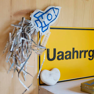 Lilli & Karl Rakete Schulstart Schulbeginn Glücksbringer Einschulung navyblau blau