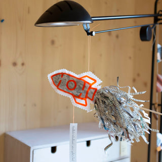 Lilli & Karl Rakete Schulstart Schulbeginn Glücksbringer Einschulung neonorange orange