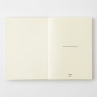 reduzierte Gestaltung auf elfenbeinfarbenem Papier
