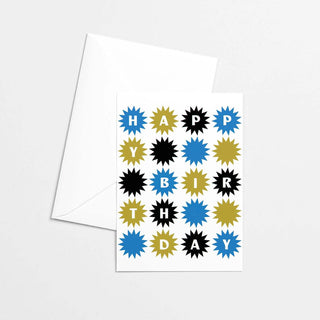 Mezzaluna Studios Klappkarte Happy Birthday Sterne