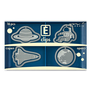 Midori E-Clips Space Büroklammern Clips Weltraum Astronaut Weltall Planeten 