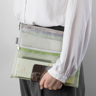 Ist praktisch und sieht gut aus, die Netztasche fürs Büro.
