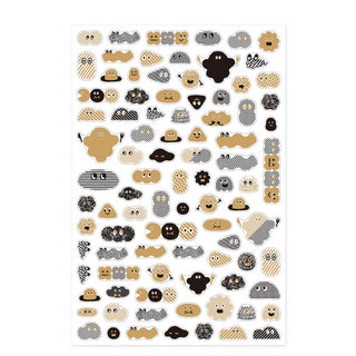 Ein Bogen enthält 91 Sticker.