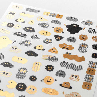 Die kleinen Sticker sind leicht transparent