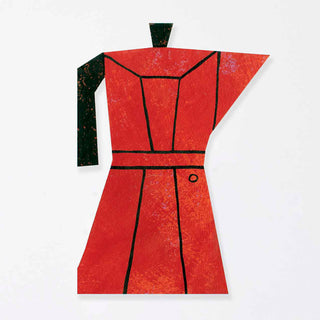 gestanzte Karte in Form einer italienischen Mokkakanne