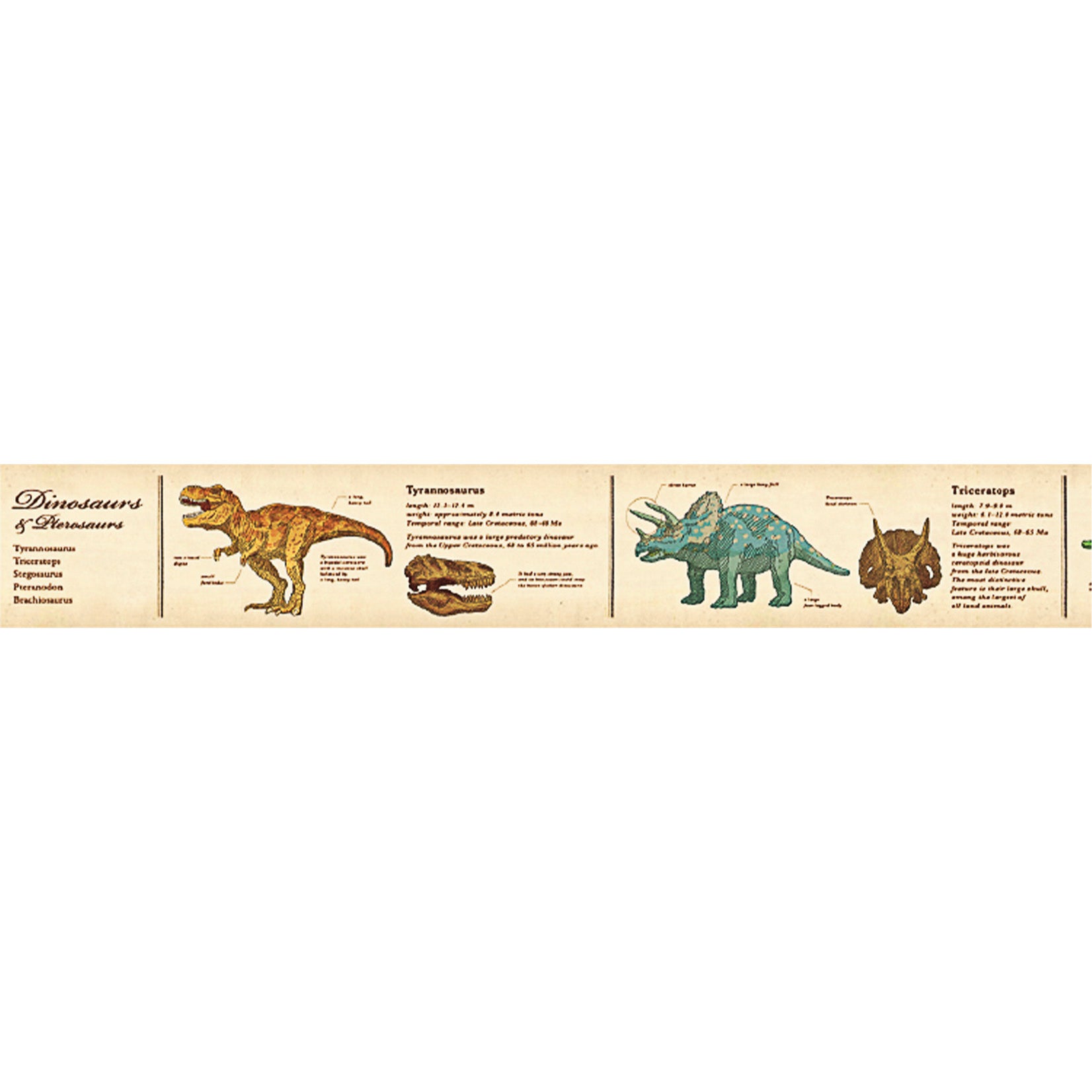 Tyrannosaurus und andere Dinosaurier auf japanischem Papierklebeband