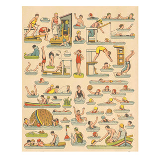 Ausschneidefiguren beim Wassersport nach nostalgischen Motiven 