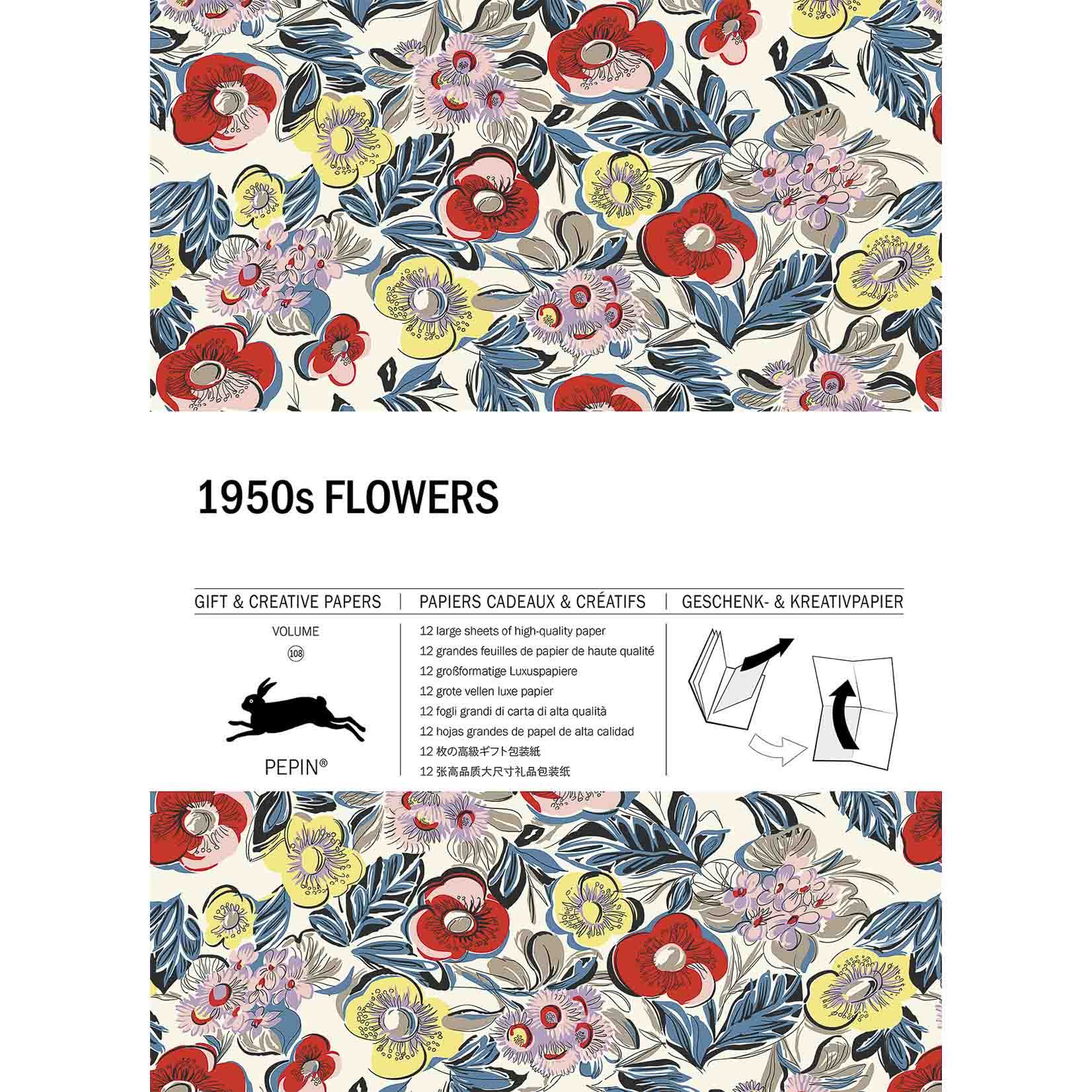 Pepin Press Geschenkpapierbuch 1950s Flowers