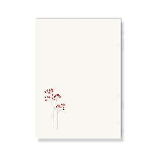 Notizblock mit Hagebutte in Aquarelltechnik