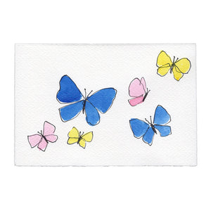 Scribble & Daub Klappkarte Schmetterlinge Butterflies Liebe Hochzeit Hochzeitskarte handcoloriert handgemacht Büttenpapier
