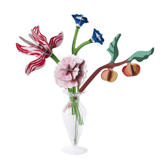 Blumenstrauss aus Kartonteilen zum Zusammenstecken
