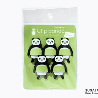 Lesezeichen oder Papierklammern aus Naturpapier in Form von Pandabaeren