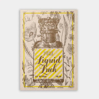 Postkarte mit Tintenfass mit Aufdruck Liquid Luck