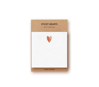 Notizblock im Postkartenformat mit rotem Herz in Aquarellmalerei