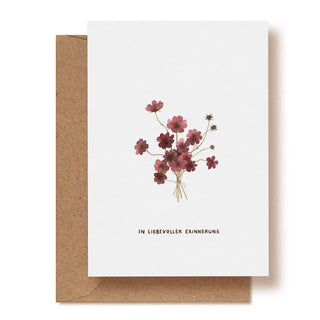 Beileidskarte mit Blumenstrauss und Text In liebevoller Erinnerung