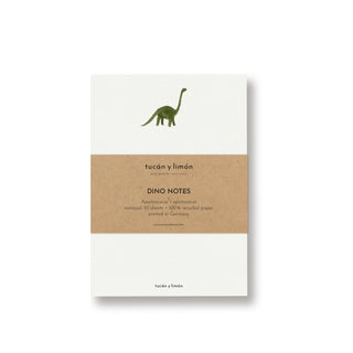 Notizblock im Postkartenformat mit Dinosaurier in Aquarellmalerei